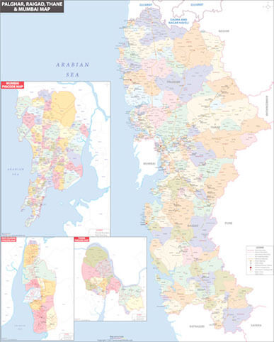 City Map For Mumbai, Palghar, Raigad and Thane Region